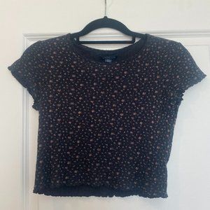 American Eagle AE Floral Baby Tee Size S